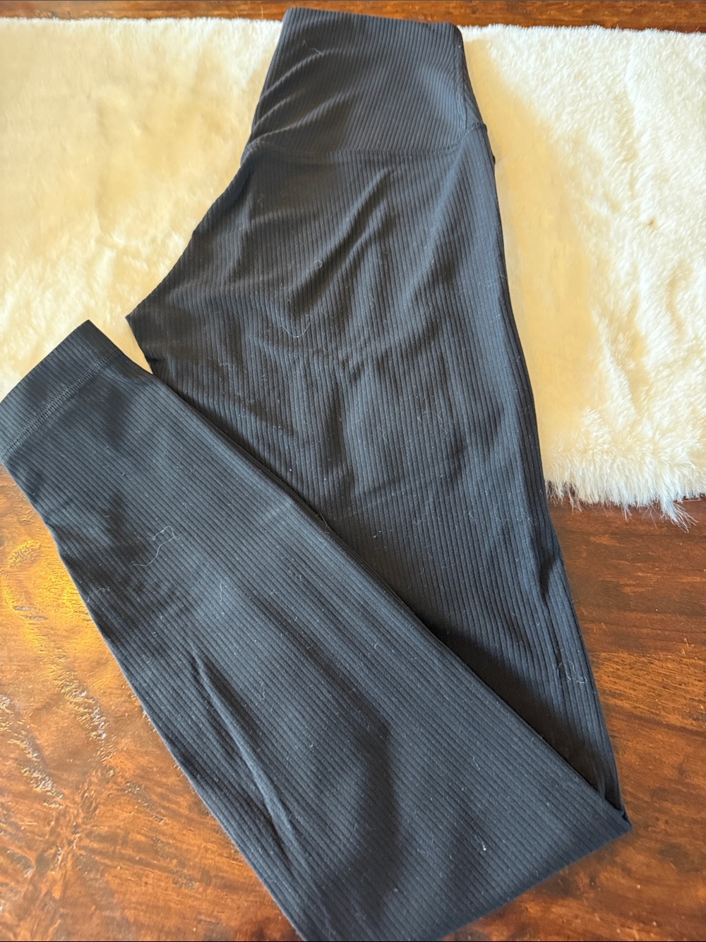 lululemon athletica Black Ribbed High-Waist Leggings